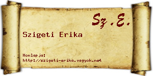 Szigeti Erika névjegykártya
